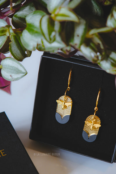 Boucles d’oreilles Joan, plexiglass, fait main, Belgique