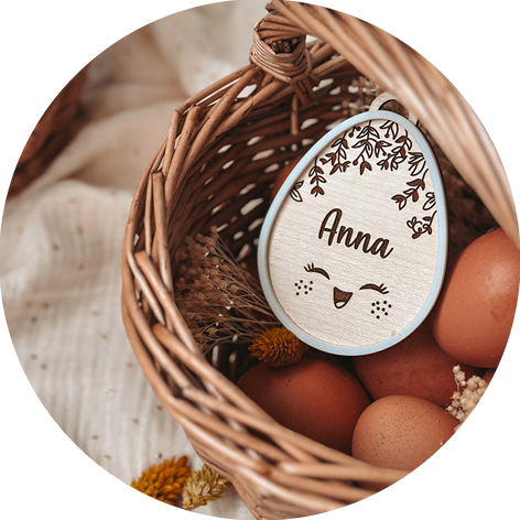 Nominette de Pâques | L'Oeuf qui rit (avec ou sans panier)
